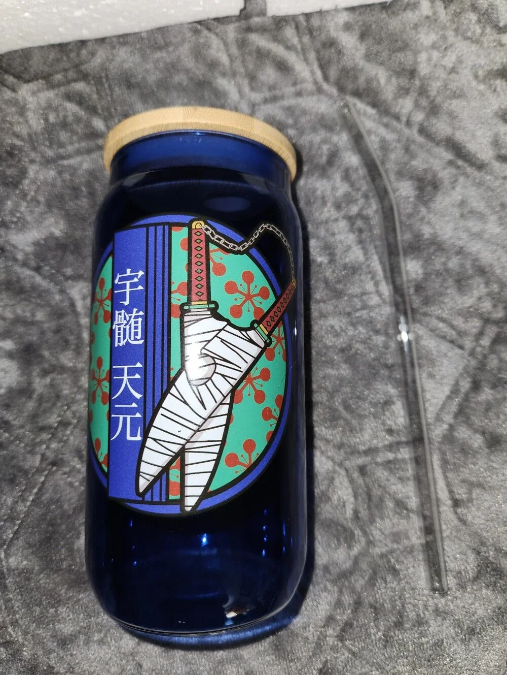 Demon Slayer - Lord Tengen Glass Bottle And Straw - Books-A-Million Exclusive